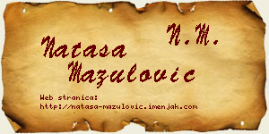 Nataša Mazulović vizit kartica
